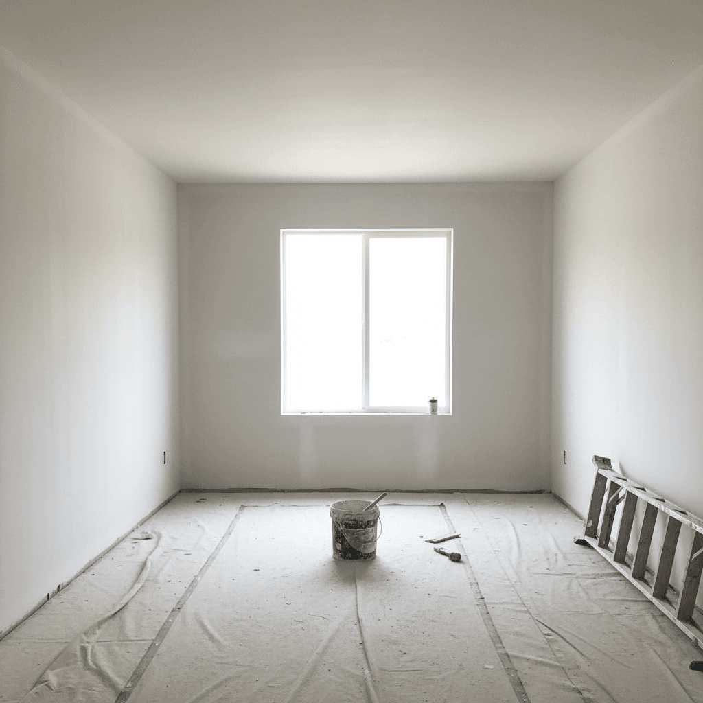 Professional plastering work on ceiling and walls