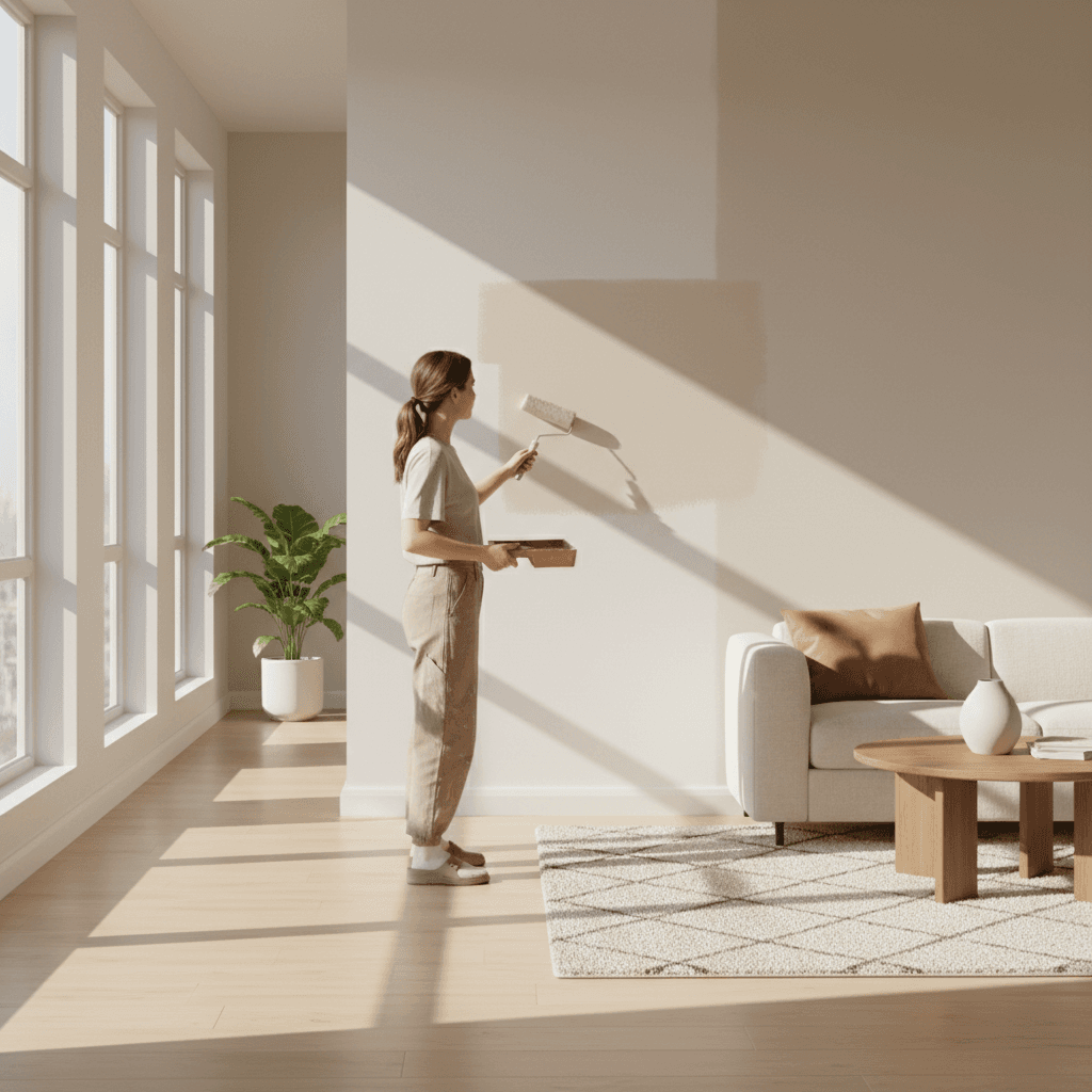 Professional interior painting application