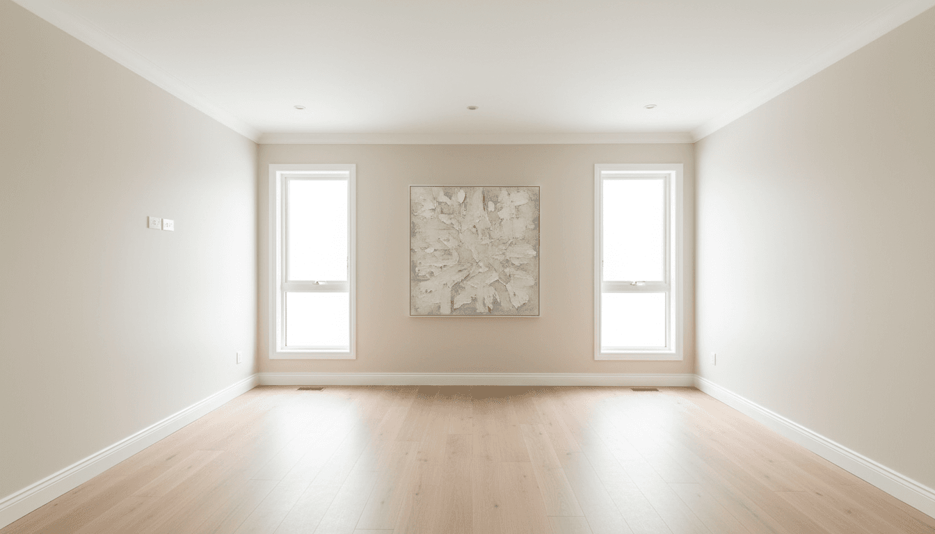 Finished painted interior room in residential property