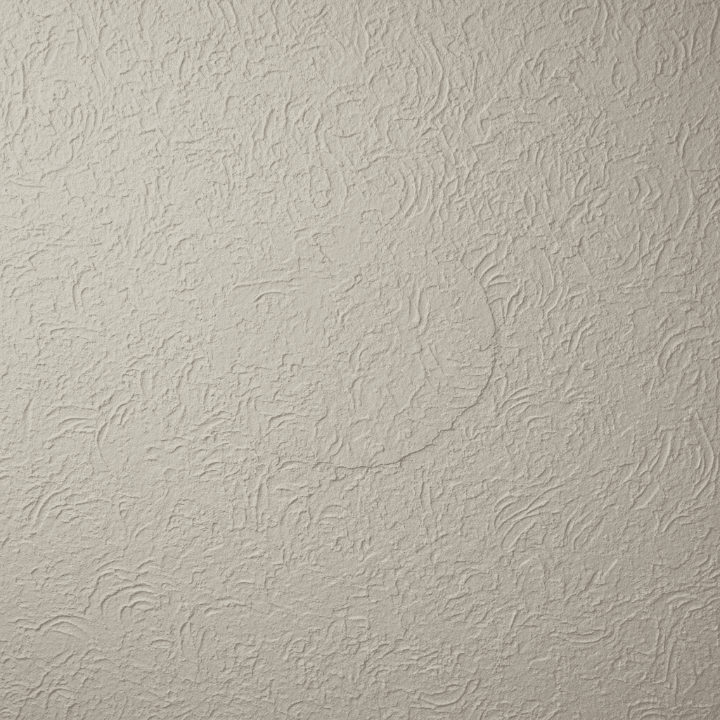 Overhead view of repaired textured ceiling blending with original pattern