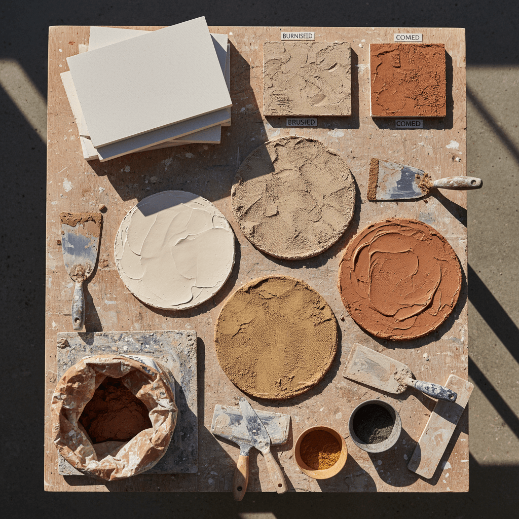 Plaster finishing techniques and samples